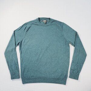 Nordstrom Sweater Mens Extra Large Blue Merino Wool Shirt Washable Preppy Luxe